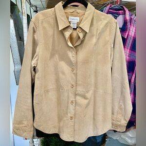 Chadwicks Tan Leather Button down Jacket